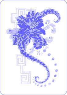 蓝白花卉图案矢量插画