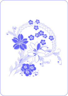 蓝白花卉图案设计