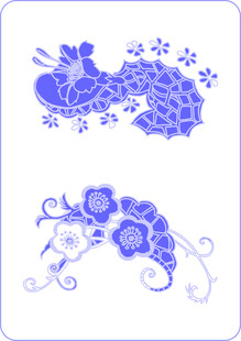 青花瓷风格花卉图案设计