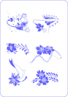 青花瓷花卉图案设计元素