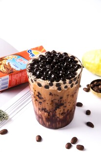 珍珠奶茶饮品特写镜头