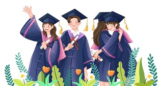 毕业季人物插画