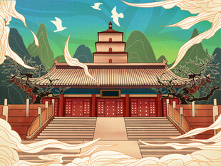 古风中式建筑景观图
