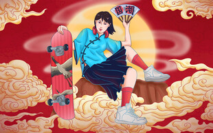 古风仙侠女子奇幻场景