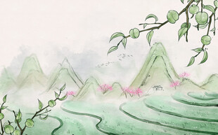 水墨山水间的盎然春意