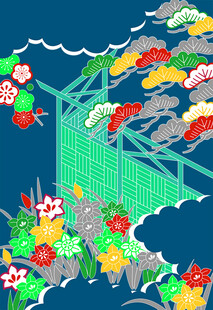 日式传统浮世绘风格插画