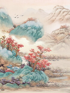中式山水花鸟写意画