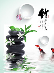 禅意中式水景与装饰摆件