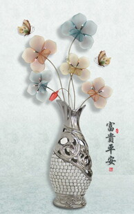 中式花瓶插繁花