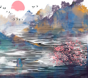 水墨山水间的诗意景致