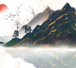 水墨山水间的诗意景致