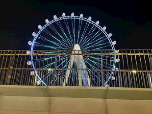 夜晚璀璨的摩天轮景观