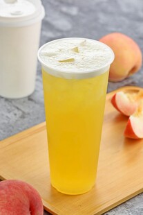 清新黄桃冰饮夏日好滋味