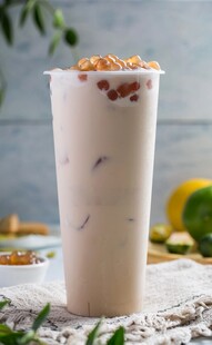 美味椰香奶茶饮品展示