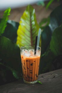 泰式奶茶 冰饮 玻璃杯 饮品 