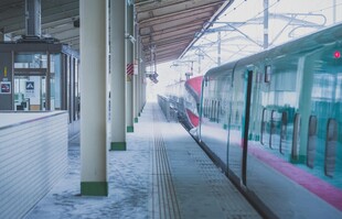 车站站台上的列车
