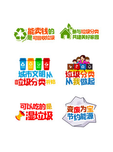 垃圾分类标识集合