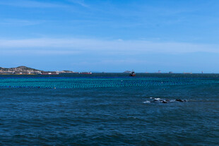 碧海蓝天中的海上景象