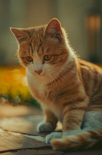 阳光下的可爱橘猫