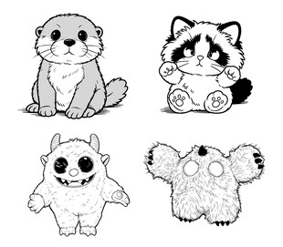 可爱卡通小动物插画集合
