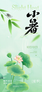 小暑时节荷花绽放海报背景