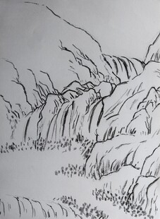 山水速写风景图