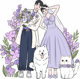 卡通新人迎宾牌