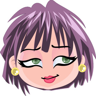 紫色短发俏皮卡通女孩