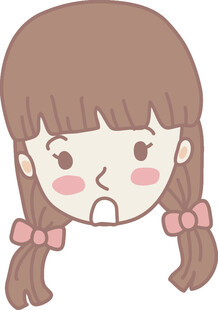 扎双马尾的害羞卡通女孩