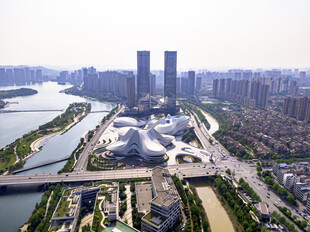 城市地标建筑全景俯瞰