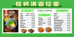 拉面餐馆菜单灯箱
