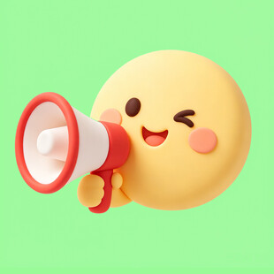 笑脸用喇叭喊话