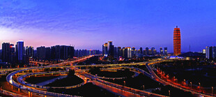 城市璀璨夜景俯瞰图