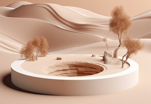 简约沙丘景观展示台