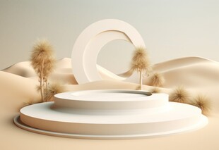 简约圆形展台场景设计