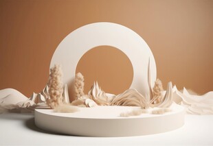 白色环形景观模型展示