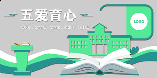 五爱育心校园文化墙