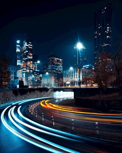 城市夜景车流光影轨迹