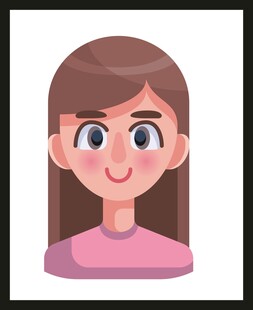 卡通风格微笑女孩头像