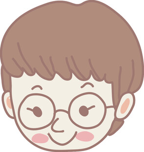 戴眼镜的可爱卡通男孩