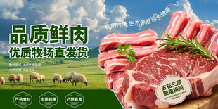 新鲜牛羊肉海报图片