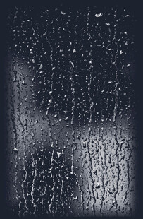 雨夜窗玻璃上的细密水珠