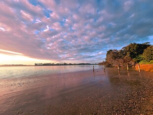 海滨绚丽晚霞美景