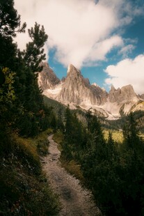 山间小径旁的壮丽山景