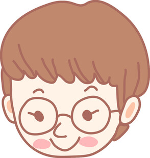 戴眼镜的可爱卡通男孩