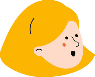 黄色短发女孩惊讶表情