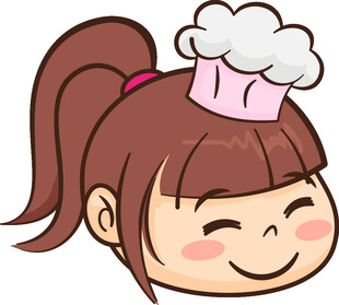 戴厨师帽的可爱女孩