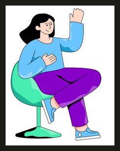 自信坐姿的休闲女性