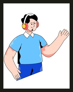 戴耳机的客服人员
