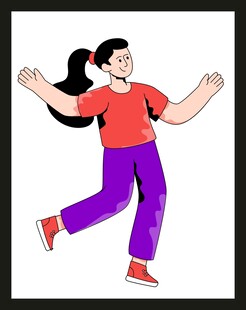 活力女孩欢快跳跃